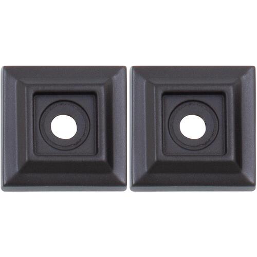 Stone Harbor Hardware 9629-19 Contemporary Square Backplate - pack of 2 - Matte Black