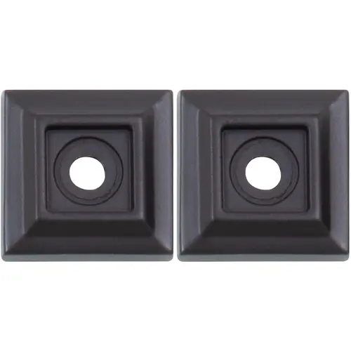 Stone Harbor Hardware 9629-19 Contemporary Square Backplate - pack of 2 - Matte Black