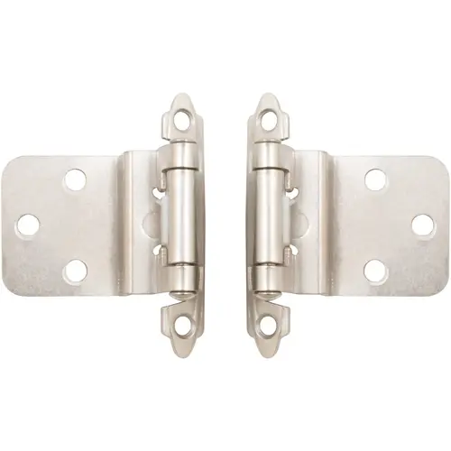 3/8" Inset Self-Closing Cabinet Hinge - pack of 2 - Satin Nickel