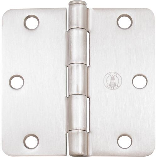 3-1/2" 1/4R Standard Hinge - pack of 100 - Satin Nickel