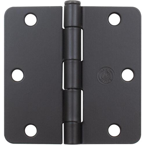 3-1/2" 1/4R Standard Hinge - pack of 100 - Matte Black