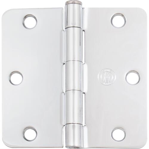 3-1/2" 1/4R Standard Hinge - pack of 100 - Polished Chrome