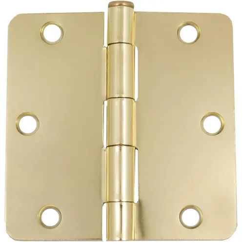 3-1/2" 1/4R Standard Hinge - pack of 100 - Satin Bright Brass