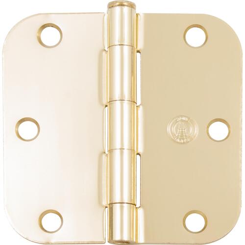 3-1/2" 5/8R Standard Hinge - pack of 100 - Polished Brass