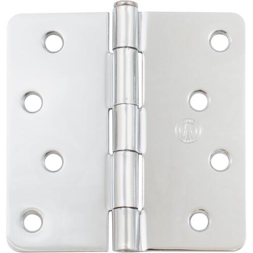 4" 1/4R Standard Hinge - pack of 100 - Polished Chrome