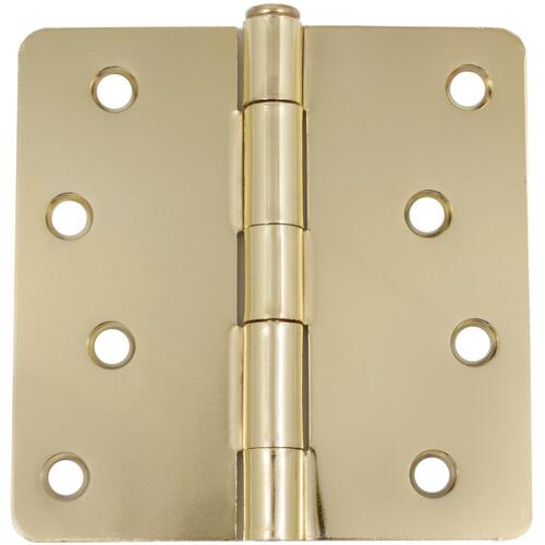 4" 1/4R Standard Hinge - pack of 100 - Satin Bright Brass