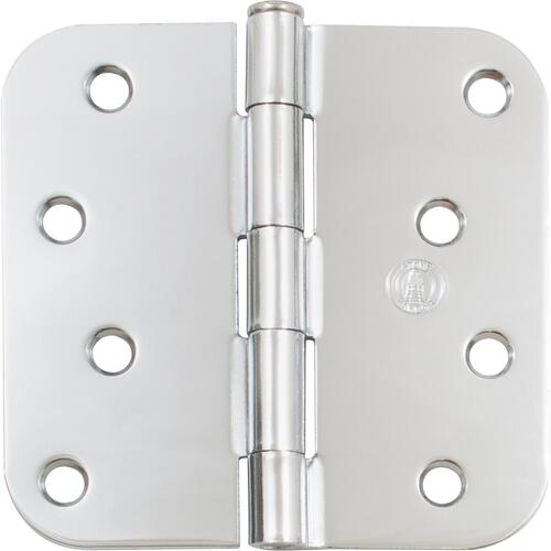 4" 5/8R Standard Hinge - pack of 100 - Polished Chrome