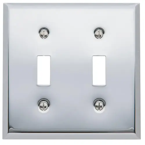 Double Toggle Switchplate Polished Chrome