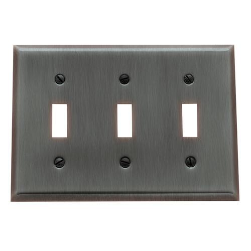 Triple Toggle Switchplate Venetian Bronze