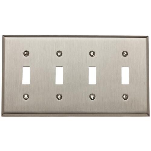 4772.150.CD Quad Toggle Switchplate Satin Nickel Venetian Bronze