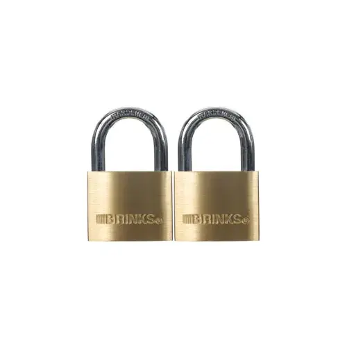 Brinks 171-40202 1-9/16" 40mm Brass Padlock - pack of 2