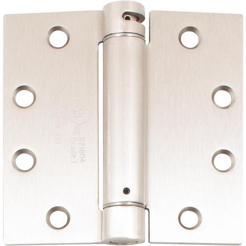 4-1/2" x 4-1/2" SQR Adjustable Spring Hinge .134 Gauge - Satin Nickel