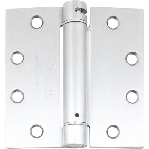 4-1/2" x 4-1/2" SQR Adjustable Spring Hinge .134 Gauge - Satin Chrome