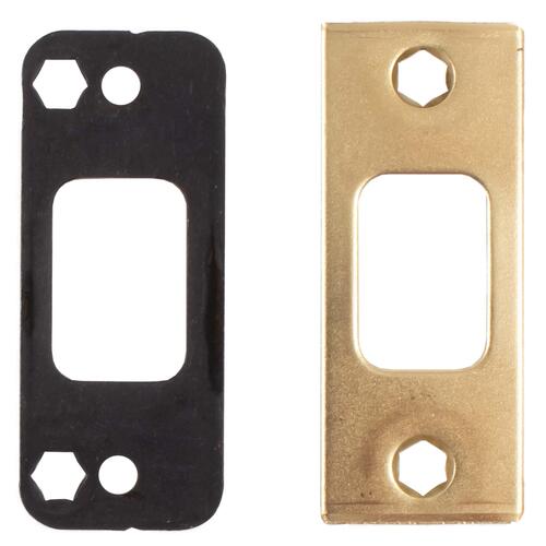 2-3/4" x 1-1/8" Deadbolt Strike and Reinforcer for QDB Series - Polished Brass