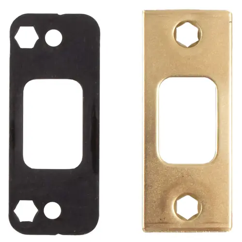 DORMA 8Q00164 605 2-3/4" x 1-1/8" Deadbolt Strike and Reinforcer for QDB Series - Polished Brass