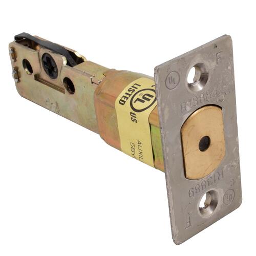 1-1/8" x 2-1/4" Wide Square Corner Faceplate 2-3/4" UL Deadbolt Latch for QDB series - Satin Nickel / Satin Chrome