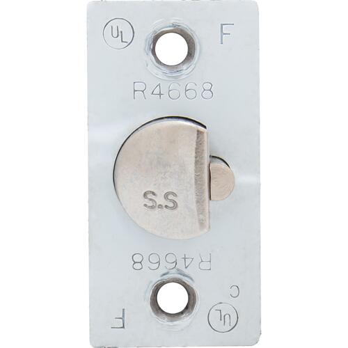 1-1/8" x 2-1/4" Wide Square Corner Faceplate 2-3/8" UL Deadlatch for QCL series - Satin Nickel / Satin Chrome