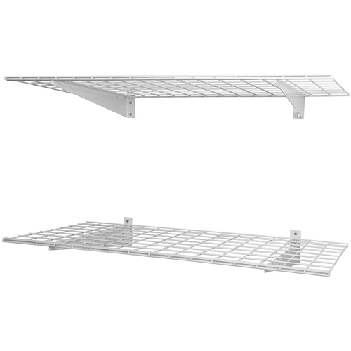 45" x 15" Heavy-Duty Wall Shelf Kit - White