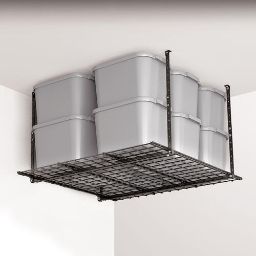 HyLoft 00625 45" x 45" Ceiling Storage Unit - Hammertone Black