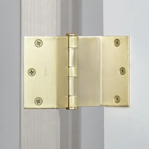 3-1/2" SQR Swing Clear Hinge - Satin Brass