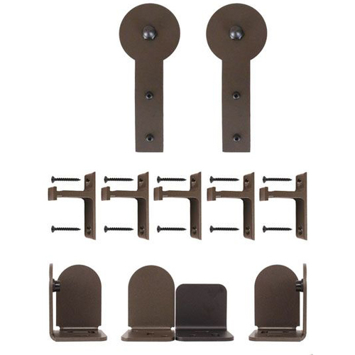 Round Stick Hardware Set with Short Brackets - Oil Rubbed Bronze