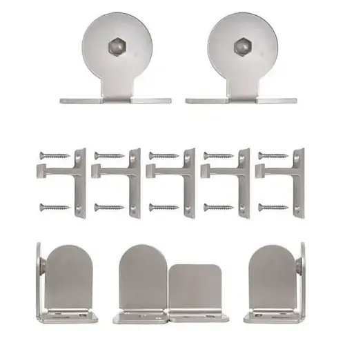 Custom Service Hardware QG.1300.TM.02-NR Top Mount Hardware Set with Long Brackets - Satin Nickel
