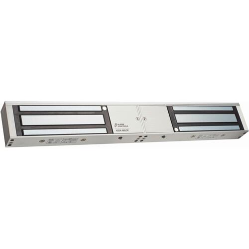 1200D Double Door Magnetic Lock with Indicating LED, Bond and Door Status Sensor - Satin Aluminum