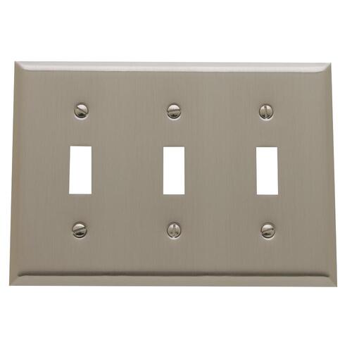 4770.150.CD Triple Toggle Switchplate - Satin Nickel