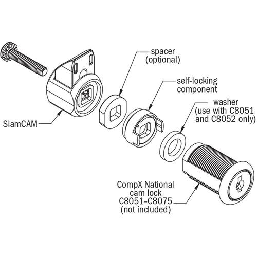 Slam Cam Conversion Kit for C8051 thru C8075 Compx National Cam Locks