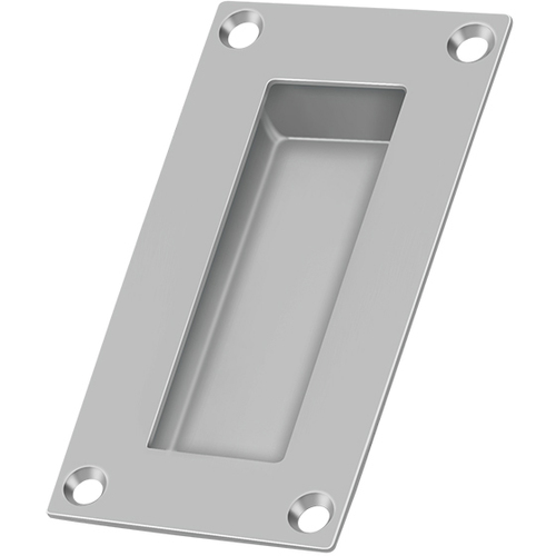 FP155U32D 4" X 2" X 1/2" Rectangular Flush Pull - Satin Stainless Steel