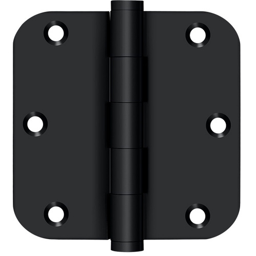 DSB35R519-R 3.5" x 5/8R Solid Brass Hinge Pair Matte Black