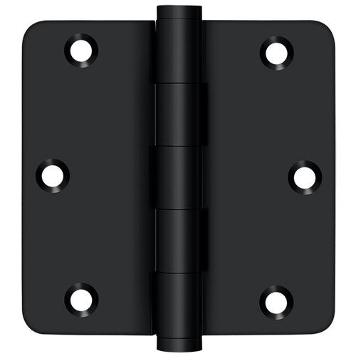 DSB35R419-R 3.5" x 1/4R Solid Brass Hinge Pair Matte Black