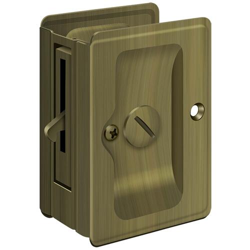 SDLA325U5 Tall Privacy Pocket Lock - Antique Brass