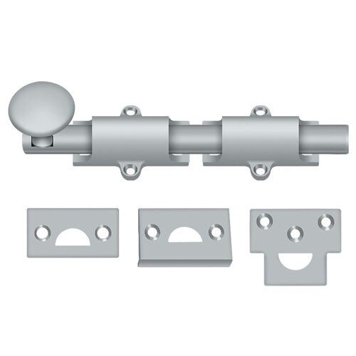 6SB26D 6" Heavy-Duty Surface Bolt - Satin Chrome