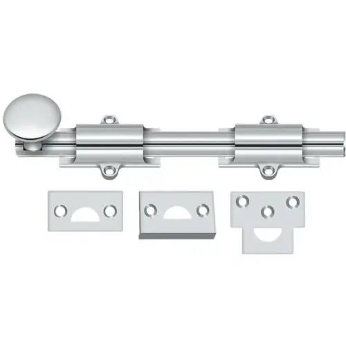 8SB26 8" Surface Bolt - Polished Chrome