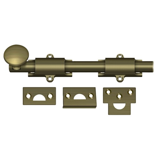 8SB5 8" Heavy-Duty Surface Bolt - Antique Brass