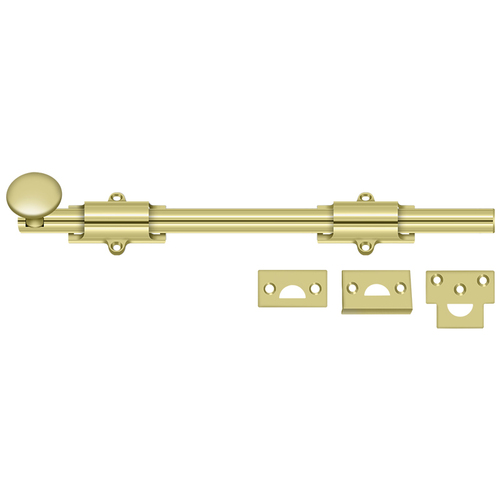 12SB3 12" Surface Bolt - Polished Brass