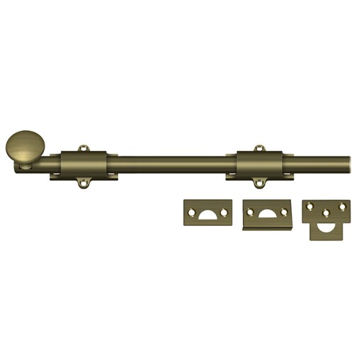 12SB5 12" Heavy-Duty Surface Bolt - Antique Brass