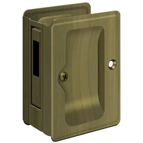 SDAR325U5 Tall Passage Pocket Lock for Converging Doors - Antique Brass