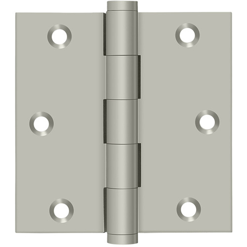 DSB3515-R 3.5" x SQR Solid Brass Hinge Pair Satin Nickel