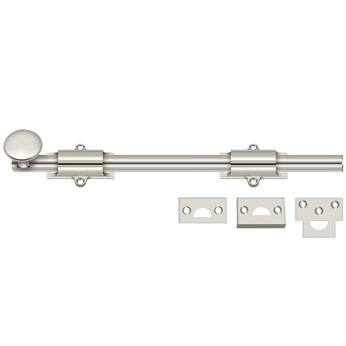 12SB14 12" Heavy-Duty Surface Bolt - Polished Nickel