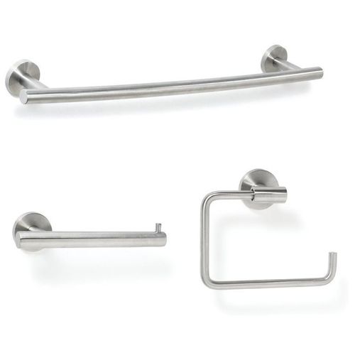 Amerock ARRONDISS1 Bathroom Kit with BH26540SS Tissue Roll Holder BH26541SS Towel Ring BH26543SS Towel Bar Stainless Steel Finish