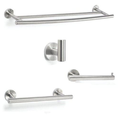 Amerock ARRONDISS10 Bathroom Kit with BH26540SS Tissue Roll Holder BH26546SS Towel Bar BH26545SS Double Towel BH26542SS Robe Hook Stainless Steel Finish