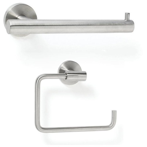 Amerock ARRONDISS14 Bathroom Kit with BH26540SS Tissue Roll Holder BH26541SS Towel Ring Stainless Steel Finish