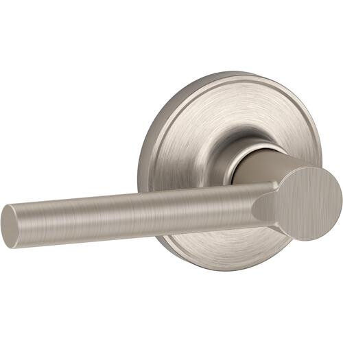 Broadway Lever Passage Lock with Adjustable Latch and Radius Strike Satin Nickel Finish