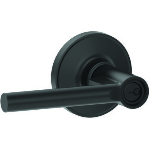 Broadway Lever Entry Lock with C Keyway, Adjustable Latch, and Radius Strike Matte Black Finish