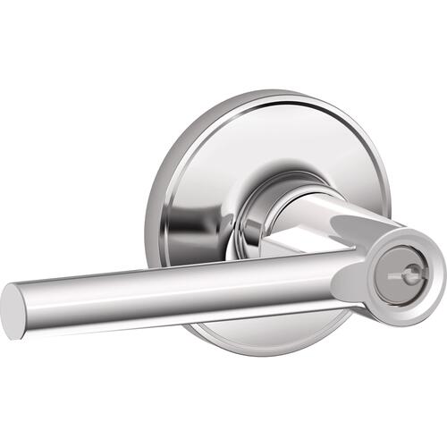 Broadway Lever Entry Lock with C Keyway, Adjustable Latch, and Radius Strike Bright Chrome Finish