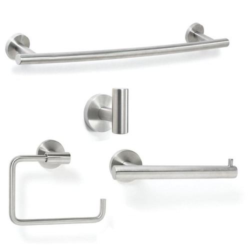 Amerock ARRONDISS5 Bathroom Kit with BH26540SS Tissue Roll Holder BH26541SS Towel Ring BH26543SS Towel Bar BH26542SS Robe Hook Stainless Steel Finish