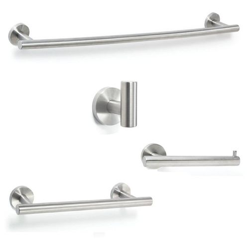 Amerock ARRONDISS8 Bathroom Kit with BH26540SS Tissue Roll Holder BH26546SS Towel Bar BH26544SS Towel Bar BH26542SS Robe Hook Stainless Steel Finish