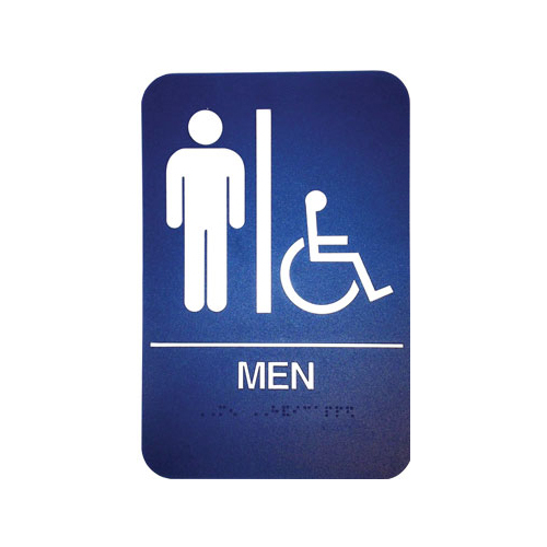 HS 9070 01 Men's Handicap Restroom Sign - Blue